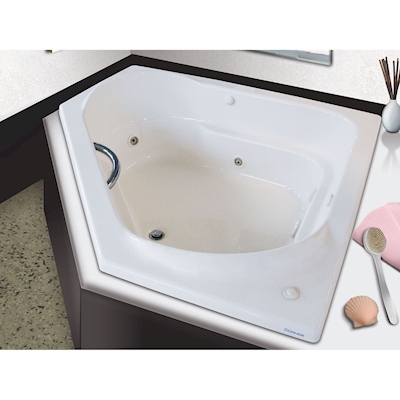 TINA DE BAÑO CORNER ESQUINERA 190 L TRIANGULAR CON HIDROMASAJE