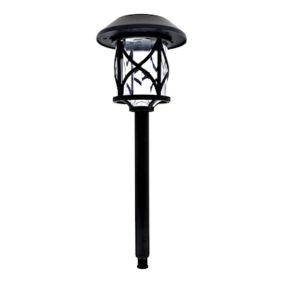 LUZ SOLAR PARA JARDÍN TIPO ESTACA CON ENCENDIDO AUTOMÁTICO 0.08 W NEGRO MATE 6 PIEZAS