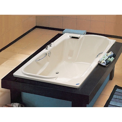 TINA DE BAÑO DOUBLE DE LUJO DE SOBREPONER 240 L RECTANGULAR SIN HIDROMASAJE