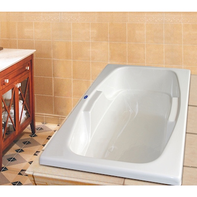 TINA DE BAÑO SINGLE DE SOBREPONER 130 L RECTANGULAR SIN HIDROMASAJE