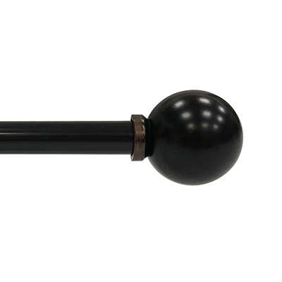 SET DE CORTINERO AJUSTABLE SIMPLE 5/8 pulg. DE 121 A 213 CM ESTILO BOLA EN CAFÉ