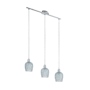 LÁMPARA COLGANTE MODERNO BONARES ACERO PLATA BRILLANTE 3 LUCES INCANDESCENTES