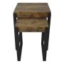 MESA LATERAL AUXILIAR NEPAL MDF Y METAL 60.5 X 54 X 50 CM CAFÉ
