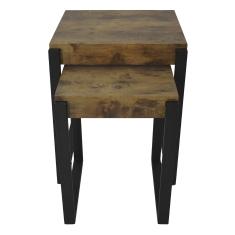 MESA LATERAL AUXILIAR NEPAL MDF Y METAL 60.5 X 54 X 50 CM CAFÉ