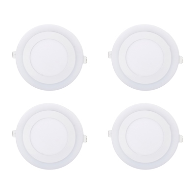 LÁMPARA DE TECHO EMPOTRABLE LED CIRCULAR 5" 9 W BLANCA 4 PIEZAS