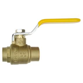 VÁLVULA DE ESFERA 1/2" DE LATÓN PARA USO EN GAS LP/NATURAL