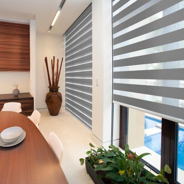 PERSIANA SEMI TRASLÚCIDA SHEER DÚO 120 X 180 CM COLOR GRIS OSCURO