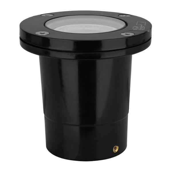 LUZ DE PISO GU10 MR16 EMPOTRABLE IP67 PARA JARDIN 9.8 CM NEGRO MATE 1 PIEZA