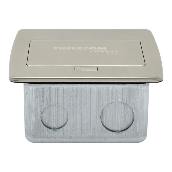 MINI CAJA DE PISO CONTACTOS CUADRADA ALUMINIO