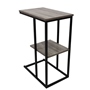 MESA LATERAL AUXILIAR GRAPA METAL Y MADERA 45.7 X 29.8 X 66 CM CAFÉ