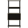 ESTANTE LIBRERO VERTICAL MDF 169.5 X 80 X 35 CM 4 NIVELES CON PUERTAS NEGRO DUNA