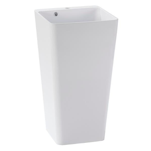 LAVABO PEDESTAL SOBREPONER O EMPOTRADO RESINA QUADRO CUADRADO 83 X 45 X 45 CM