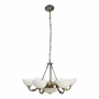 LÁMPARA COLGANTE CLÁSICO SAVOY ACERO BRONCE SEMI MATE 6 LUCES INCANDESCENTE