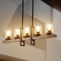 LÁMPARA COLGANTE VINTAGE DE MADERA NEGRO MATE 5 LUCES