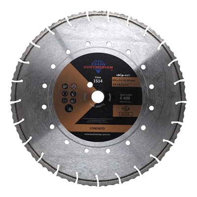 DISCO DIAMANTADO PARA PISO Y CONCRETO MAQUINA CORTADORA 14" CHIP CUT