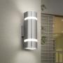 ARBOTANTE DE MURO LED DE CONEXIÓN 40W 2 FOCOS RESISTENTE A LA INTEMPERIE NÍQUEL