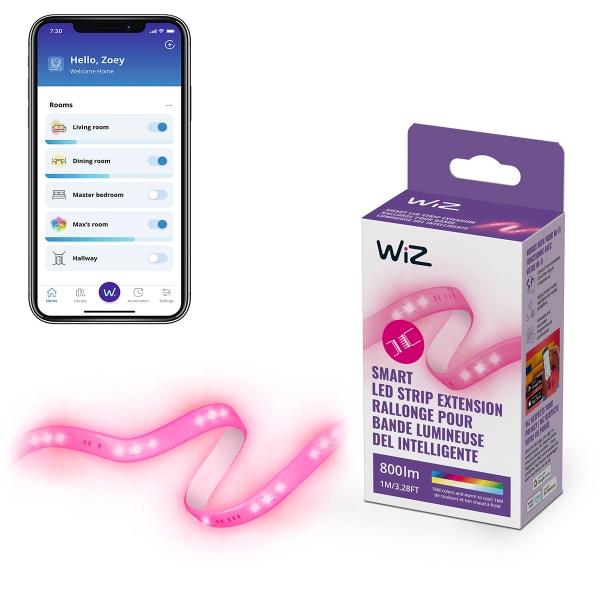 Tira de Luz Inteligente WiZ - extensión 1M luz blanca y multicolor funciona con Alexa y Google Home