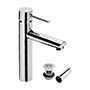 LLAVE PARA LAVABO MONOMANDO CROMO SPACIO A LAVABO CUELLO ALTO CON CONTRA DE REJILLA