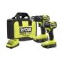 ONE+ 18V BRUSHLESS COMBO KIT COMPACTO DE ROTOMARTILLO DE 1/2" Y ATORNILLADOR DE IMPACTO DE 1/4