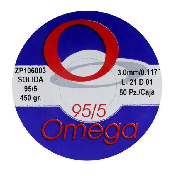 SOLDADURA SÓLIDA 95/5 PARA TUBERÍA 450G SELLADO RESISTENTE PLATA