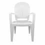 SILLA FIJA FLORIDA BLANCA DE PLÁSTICO