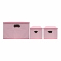 SET 3 CAJAS ORGANIZADORAS APILABLES DIFERENTES MEDIDAS POLIPROPILENO ROSA