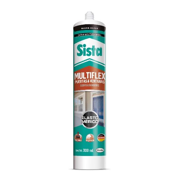 SISTA MULTIFLEX ELASTOMÉRICO PUERTAS Y VENTANAS NEGRO 280 ML
