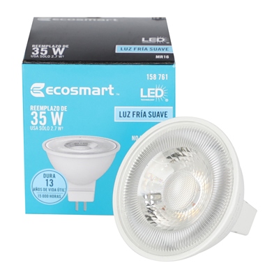 FOCO LED GU5.3 MR16 LUZ FRÍA SUAVE 2.7 W / 35 W 1 PIEZA