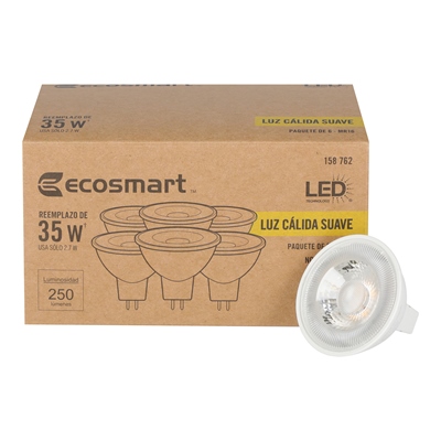 FOCO LED GU5.3 MR16 LUZ CÁLIDA 2.7 W / 35 W 6 PIEZAS