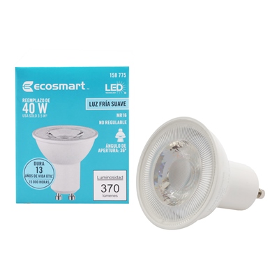 FOCO LED GU10 MR16 LUZ FRÍA 3.5 W / 40 W 1 PIEZA