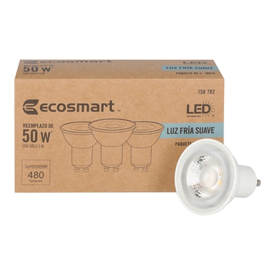 FOCO LED GU10 MR16 LUZ FRIA 5 W / 50 W 3 PIEZAS