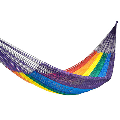 HAMACA MAYA NYLON DOBLE ARCOÍRIS