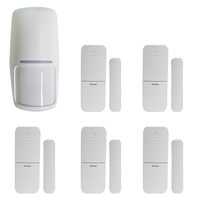 KIT SENSORES BÁSICO (5 SENSORES DE PUERTA/VENTANA Y 1 SENSOR DE MOVIMIENTO)