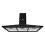 CAMPANA SUPRA TIPO MOÑO ACERO NEGRO 90 CM