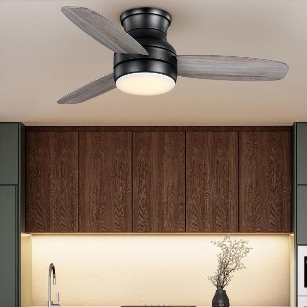 VENTILADOR DE TECHO ASHBY PARK 44" LED INTEGRADO PARA INTERIOR/EXTERIOR NEGRO