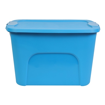 CAJA ORGANIZADORA SÓLIDA 87 L PLÁSTICO TAPA AZUL CON JALADERA