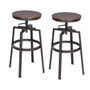 BANCO DESAYUNADOR GIRATORIO MDF Y METAL NOGAL 75 CM INDUSTRIAL CON DESCANSAPIÉS