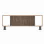 MESA CENTRO AUXILIAR PLAYCON TABLERO LAMINADO Y METAL 60.2 X 96.8 X 35.1 CM CAFÉ