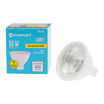 FOCO LED GU5.3 MR16 LUZ CÁLIDA 3.5 W / 35 W 1 PIEZA