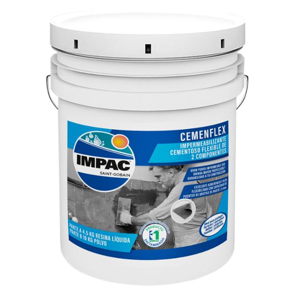 IMPERMEABILIZANTE CEMENTOSO FLEXIBLE GRIS CEMENFLEX 14.5 KG