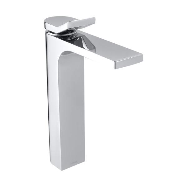 LLAVE PARA LAVABO MONOMANDO CROMO A LAVABO CON CUELLO ALTO
