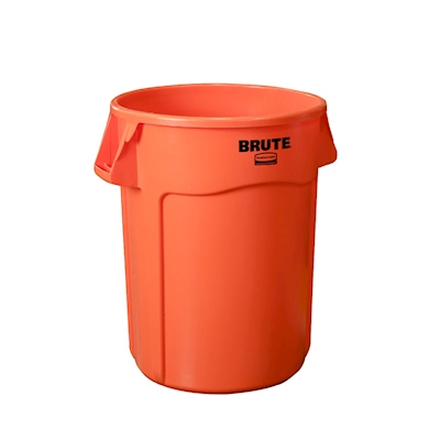 Contenedor BRUTE sin tapa, 121 Litros, Naranja