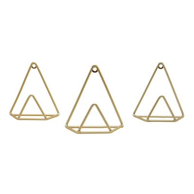 SET DE PERCHEROS TRIANGULARES DORADO 3 PIEZAS