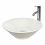 OVALÍN PARA BAÑO DE SOBREPONER BLANCO REDONDO 43.2 X 43.2 X 14 CM CON MONOMANDO