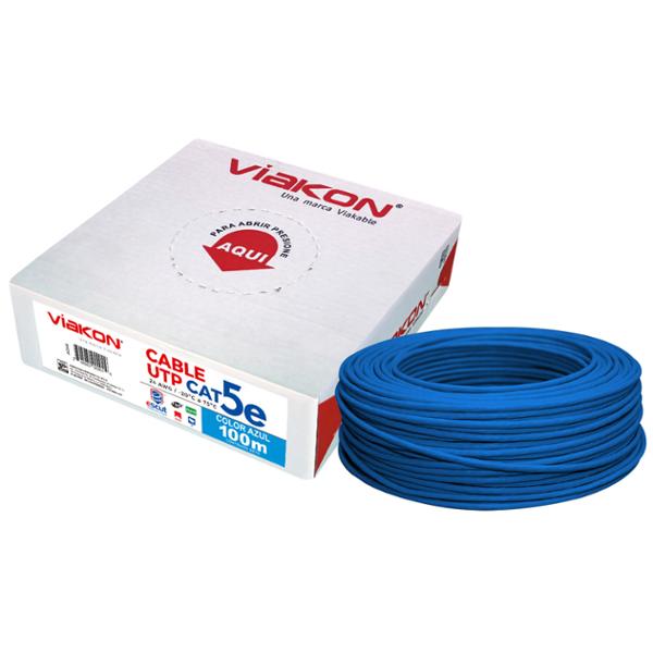 CABLE UTP ESCUT 4P CAT5E AZ 100M VIAKON