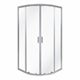 CANCEL PARA BAÑO CORREDIZO CURVO PERFIL PLATA VIDRIO TRANSPARENTE 90 X 90 X 185 CM ALUMINIO