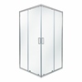 CANCEL PARA BAÑO DOBLE CORREDIZO PERFIL PLATA CUBO TRANSPARENTE 100 X 100 X 185 CM ALUMINIO