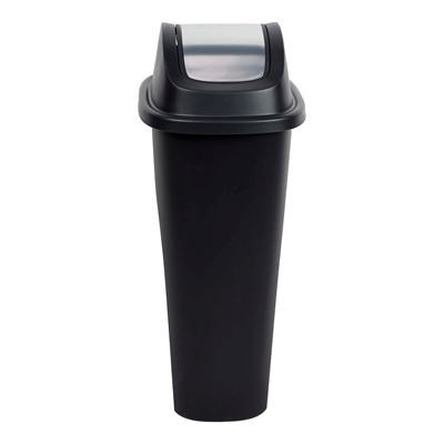 BASURERO OSCILANTE 42 L NEGRO CON ACERO