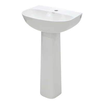 LAVABO PARA BAÑO CON PEDESTAL BLANCO 83.5 X 47.9 X 35.8 CM MANANTIAL