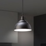 LÁMPARA COLGANTE VINTAGE DE ACERO NEGRO MATE 1 LUZ CAMPANA